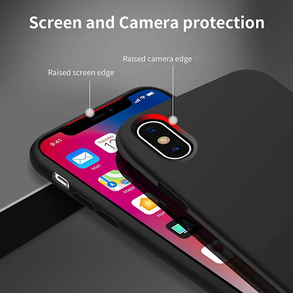 iPhone X/XS Skal - Silikon Svart Rvelon Svart
