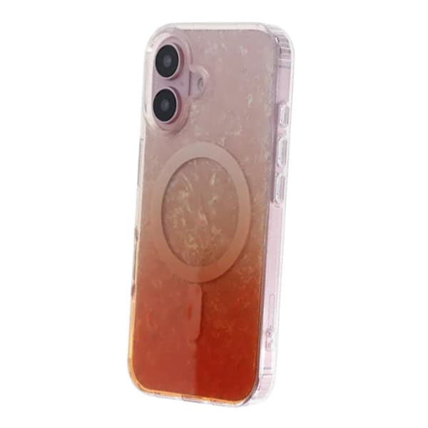 Skimrande MagSafe Mobilskal för iPhone 16 - Orange oranssi