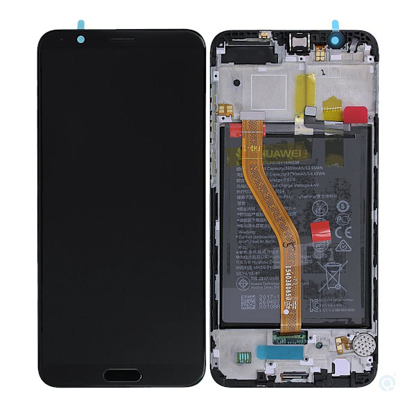Huawei Honor View 10 Skärm med LCD Display med Batteri Original - Svart Black
