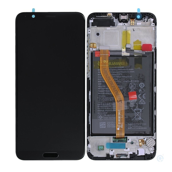Huawei Honor View 10 Skärm med LCD Display med Batteri Original - Svart Svart