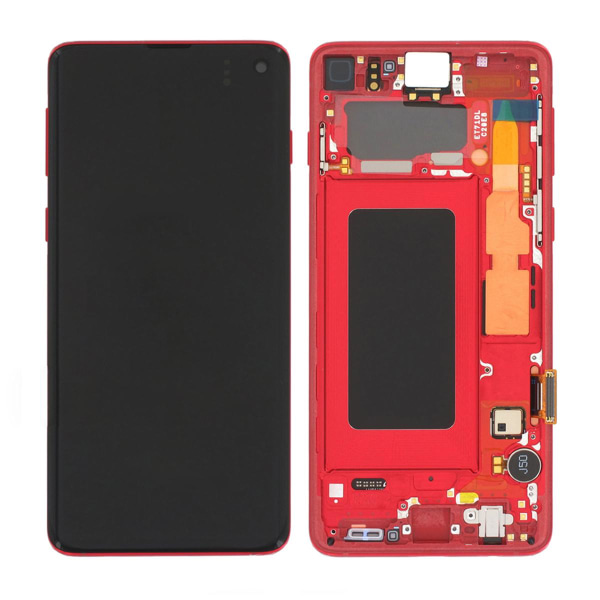 Samsung Galaxy S10 (SM-G973F) Skärm med LCD Display Original - R Röd