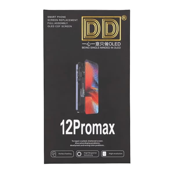 Hard OLED Skärm till iPhone 12 Pro Max - DD Diagnostic Pass musta