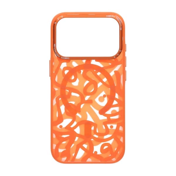 Mobilskal Magsafe med Graffiti för iPhone 17 Pro Max - Orange oranssi