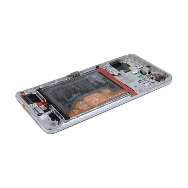 Huawei P40 Skärm/Display med Batteri Original - Silver Silver