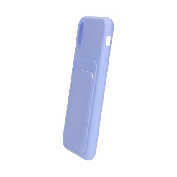 iPhone X/XS Silikonskal med Korthållare - Lila Purple