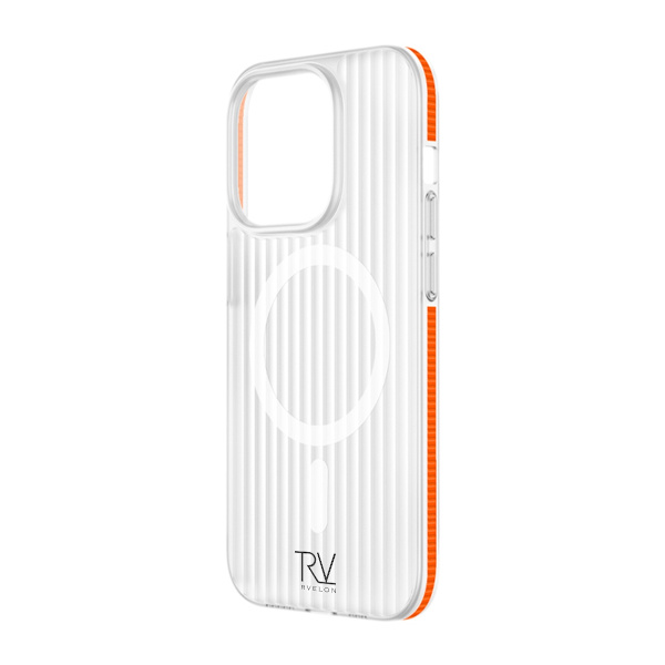 iPhone 15 Pro Mobilskal Korrugerad med Magsafe Rvelon - Orange Orange