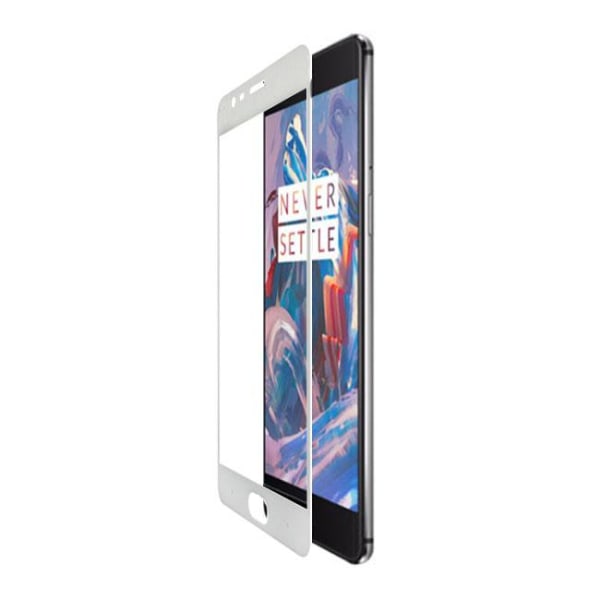Skärmskydd OnePlus 3/3T - Heltäckande Härdat Glas Vit White