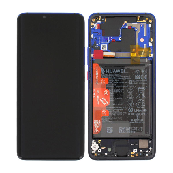 Huawei Mate 20 Pro Skärm med LCD Display med Batteri Original - Blue