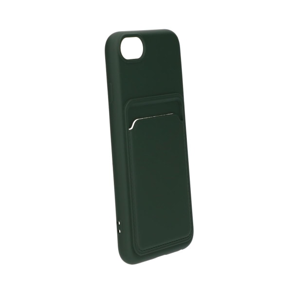 iPhone 7/8/SE (2020/2022) Silikonskal med Korthållare - Militärg Dark green