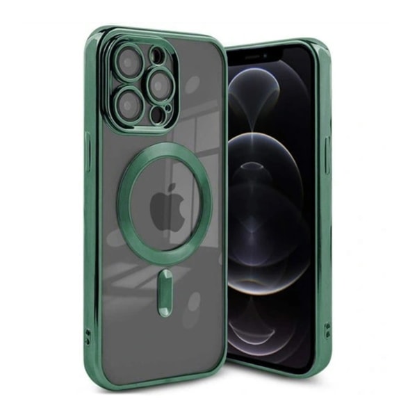 Luxury Mobilskal med Magsafe iPhone 12 Pro Max - Militärgrön Dark green