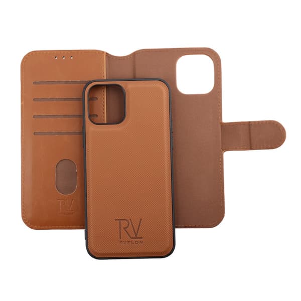 iPhone 12/12 Pro Plånboksfodral Magnet Rvelon - Guldbrun Pink gold