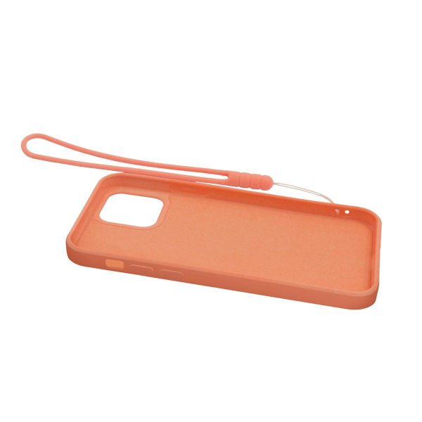 iPhone 12 Pro Max Silikonskal med Ringhållare och Handrem - Orange Orange
