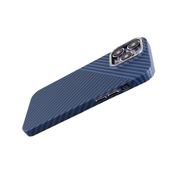 Kolfiber Skal iPhone 14 Pro Max - Blå & Grå Multicolor