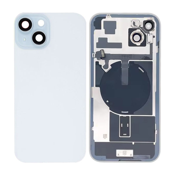 iPhone 15 Plus Baksida Glas med smådelar - Vit White