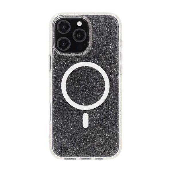 iPhone 16 Pro Max Rvelon Mobilskal TPU med MagSafe - Glitter Vit Vit