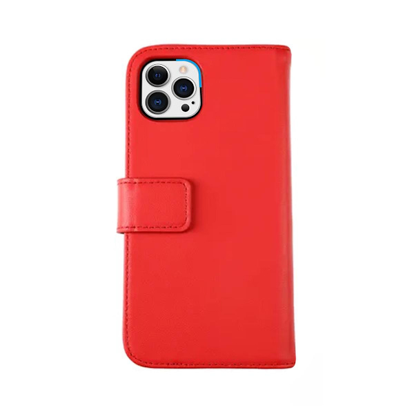 iPhone 12/12 Pro Plånboksfodral Läder Rvelon - Röd Red