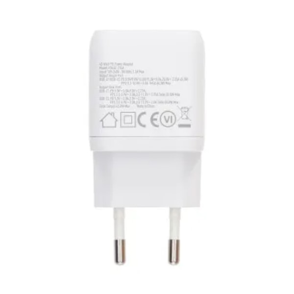 Rvelon USB C Väggladdare 45W GaN Dubbel Port- Vit Silver