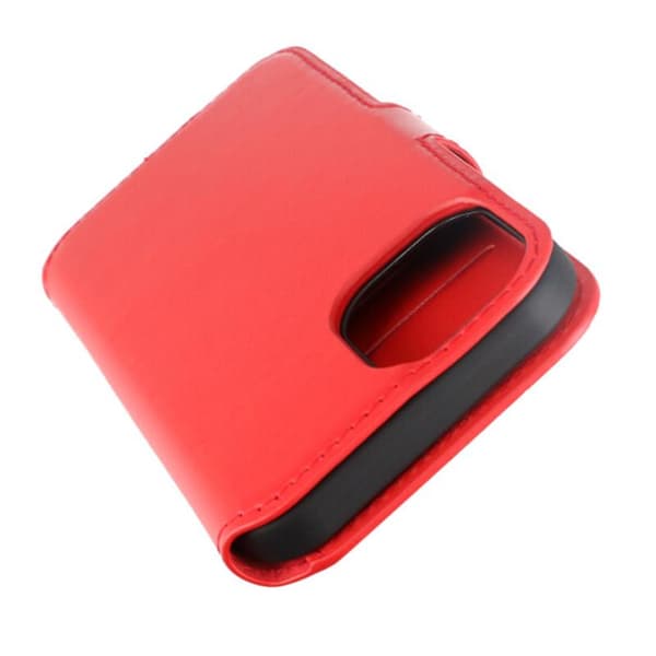 iPhone 15 Plånboksfodral Läder Rvelon - Röd Red