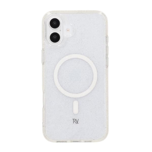 iPhone 16 Plus Rvelon Mobilskal TPU med MagSafe - Glitter Vit Vit