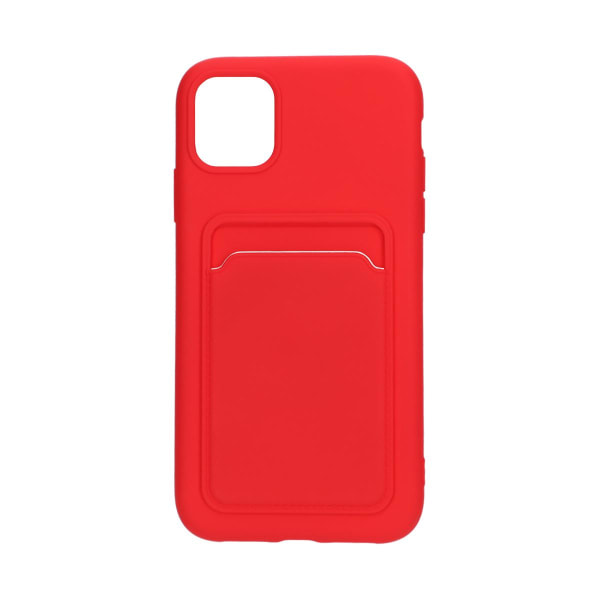 iPhone 11 Silikonskal med Korthållare - Röd Röd