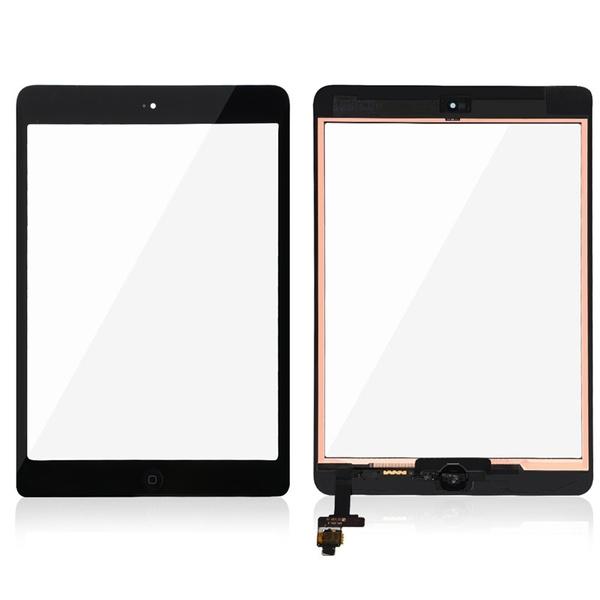 iPad Mini/Mini 2 Glas med Touchskärm med Hemknapp Flexkabel Premium - Svart Svart