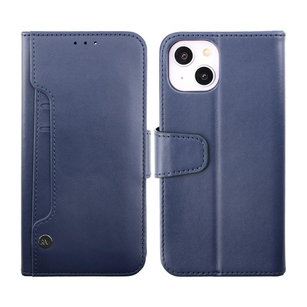 iPhone 14 Plus Plånboksfodral Extra Kortfack Rvelon - Blå Marine blue