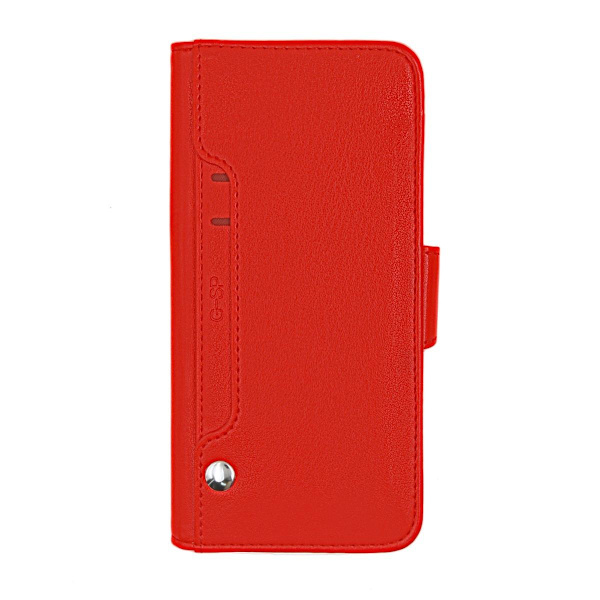 iPhone 11 Pro Max Plånboksfodral Stativ med extra Kortfack - Röd Red