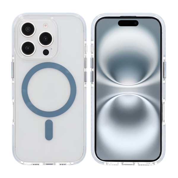 iPhone 16 Pro Max Mobilskal Magnet Dubbelskydd - Blå Blå