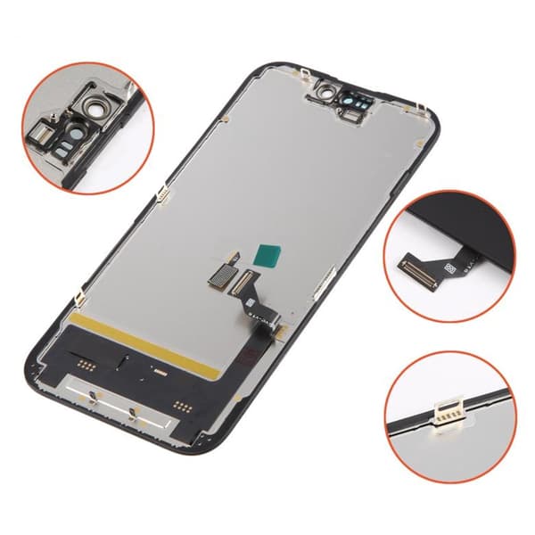 Soft OLED Skärm till iPhone 15 - DD Diagnostic Pass musta