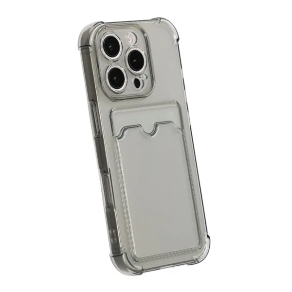 iPhone 16 Pro Max Mobilskal Stöttåligt med Korthållare - Svart Black