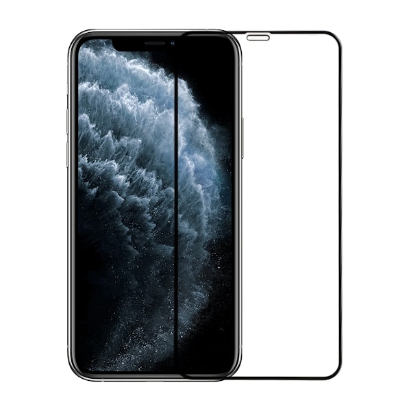 Skärmskydd iPhone 11 Pro Max/XS Max - 3D Härdat Glas Svart Svart