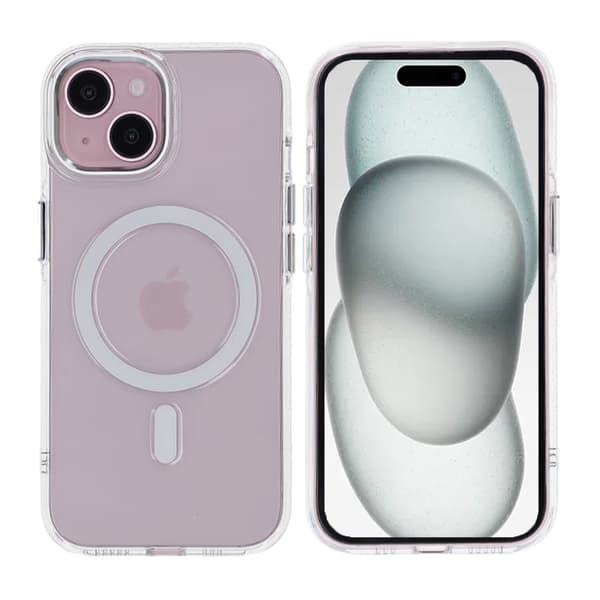 iPhone 15 Mobilskal TPU med Magnet Rvelon - Transparent transparent
