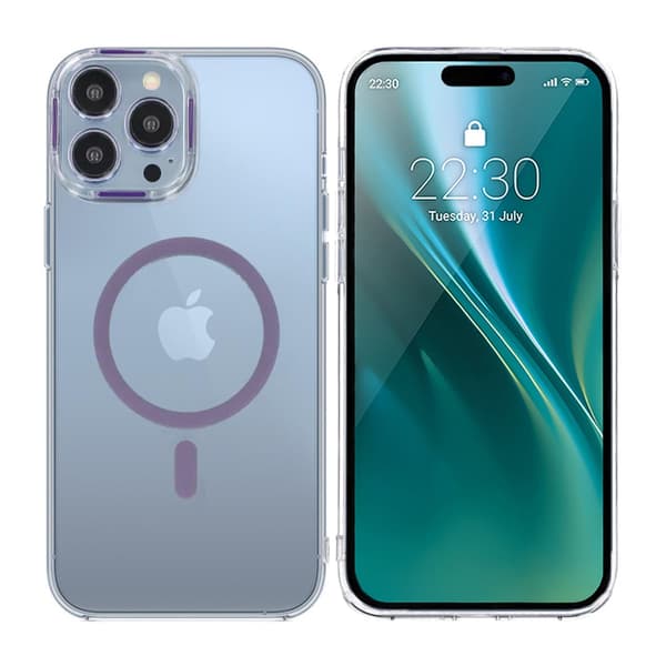 iPhone 15 Pro Max Stöttålig Mobilskal med Magsafe - Lila Purple