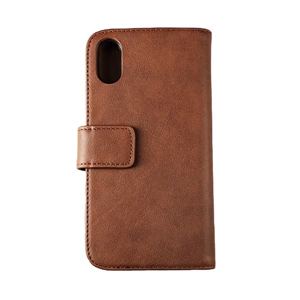 Rvelon Plånboksfodral Läder för iPhone X och XS - Brun Brown