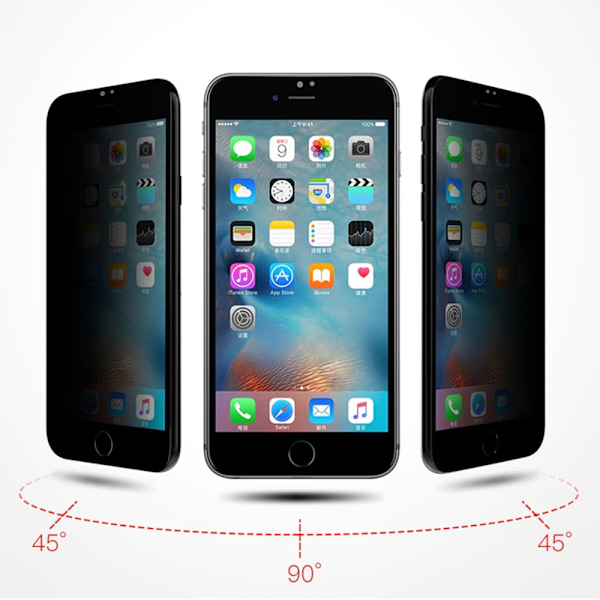 Skärmskydd Privacy iPhone 7/8/SE 2020 - 3D Härdat Glas Svart (miljö) Svart
