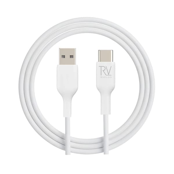 Rvelon USB-A till USB-C Kabel 1M - Vit Vit