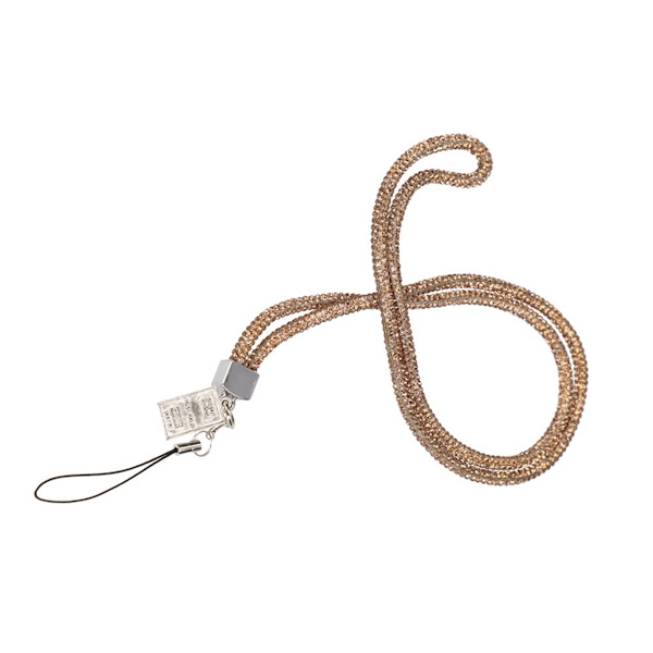 Mobilhalsband Snöre - Guld glitter Guld