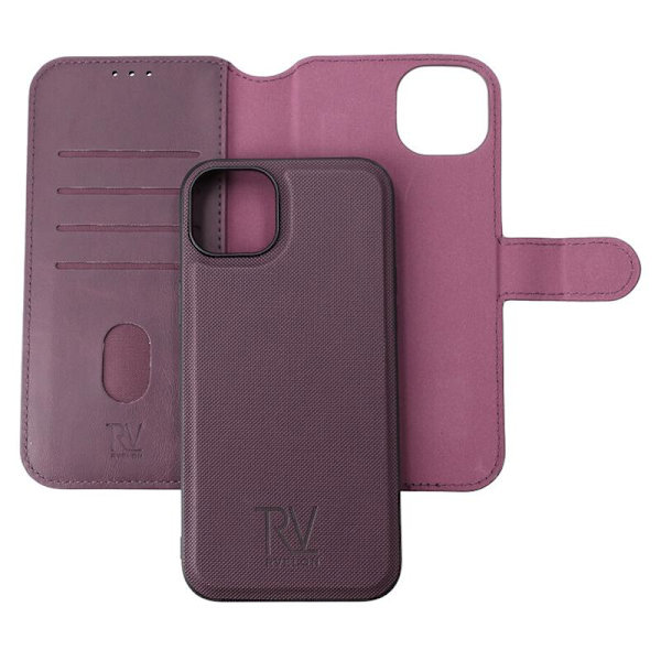 iPhone 15 Plus Plånboksfodral Magnet Rvelon - Lila Lila