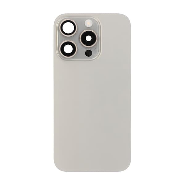 iPhone 15 Pro Baksida Glas Komplett OEM - Naturlig Titan harmaa