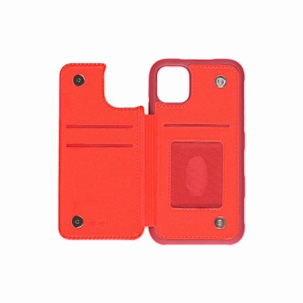 iPhone 11 Pro Stöttåligt Skal med Kortfack - Röd Röd