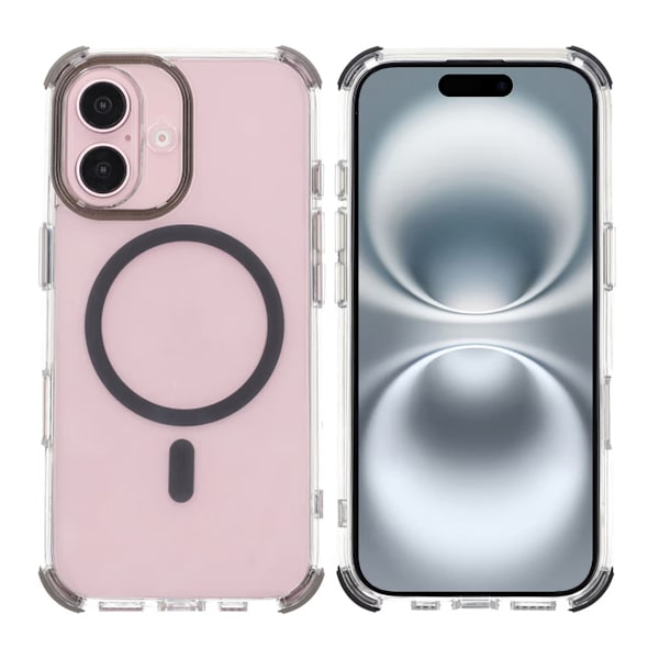 iPhone 16 Rvelon Mobilskal Magnet med Kantskydd - Grå grå