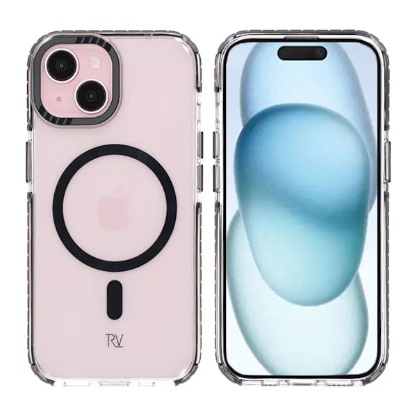iPhone 15 Rvelon Mobilskal Magnet Förstärkt - Svart Svart