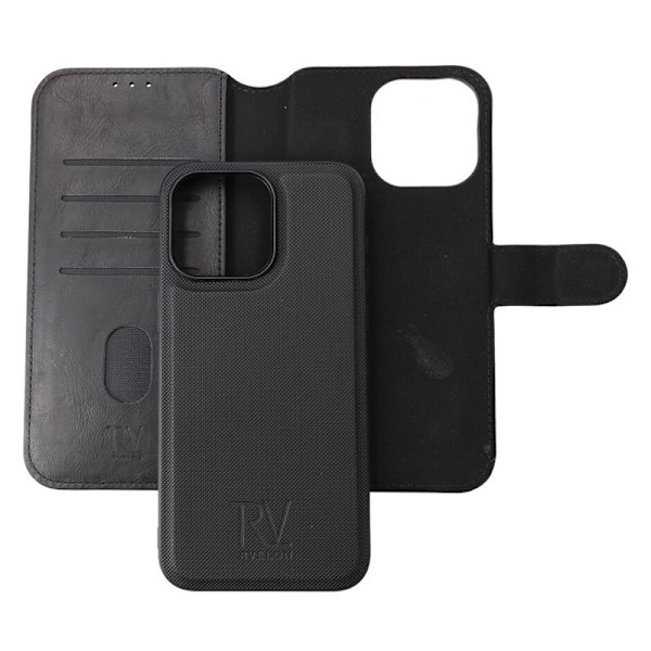iPhone 15 Pro Max Plånboksfodral Magnet Rvelon - Svart Svart