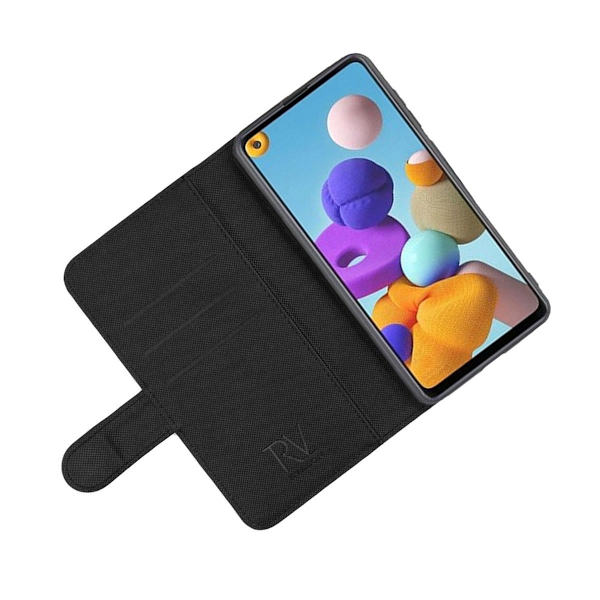 Samsung A21s Plånboksfodral Magnet Rvelon - Svart Black