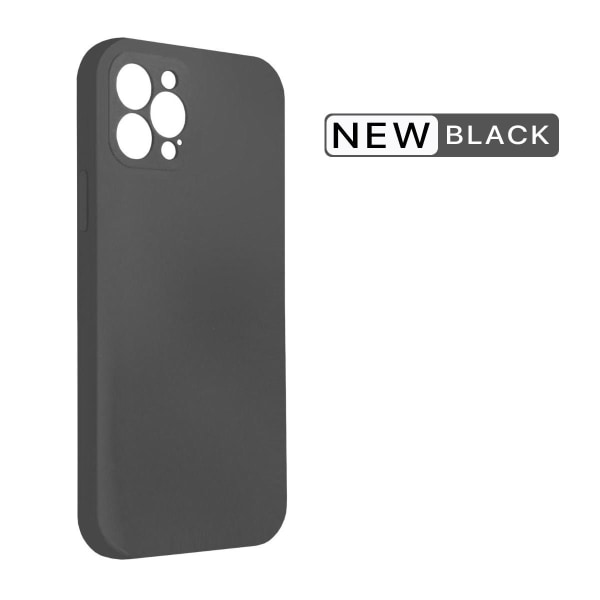 iPhone 12 Pro Max Silikonskal med Kameraskydd - Svart Black