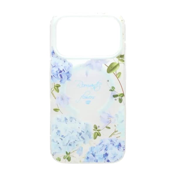 Matt MagSafe-skal med blommor för iPhone 17 Pro Max - Blå