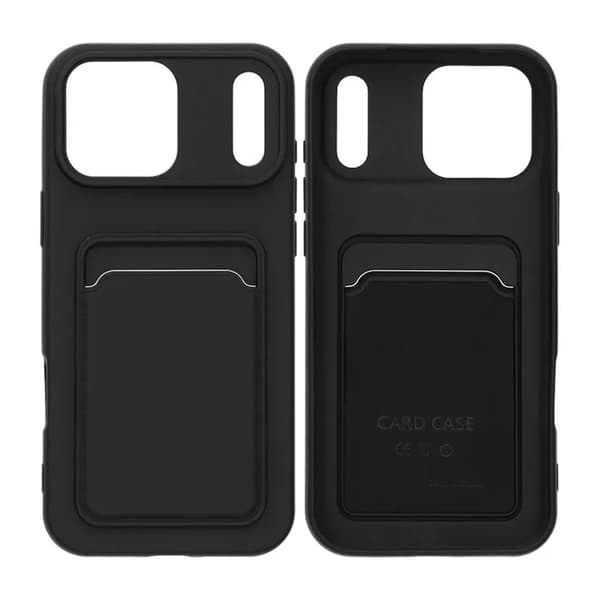 Mobilskal Silikon med Korthållare för iPhone 17 Pro Max - Svart svart