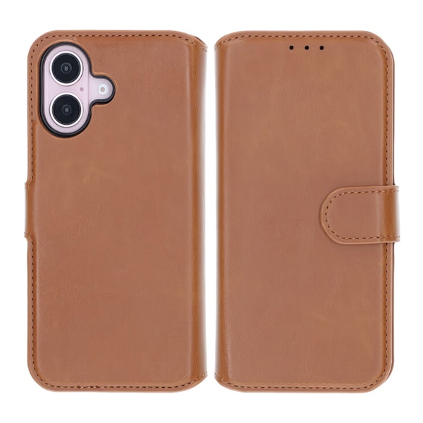 iPhone 16 Plus Plånboksfodral Magnet Rvelon - Brun Brun