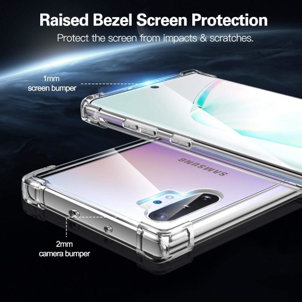 Stöttåligt Mobilskal Samsung Galaxy Note 10 Plus - Transparent Transparent