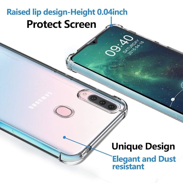 Stöttåligt Mobilskal Samsung Galaxy A20s - Transparent Transparent